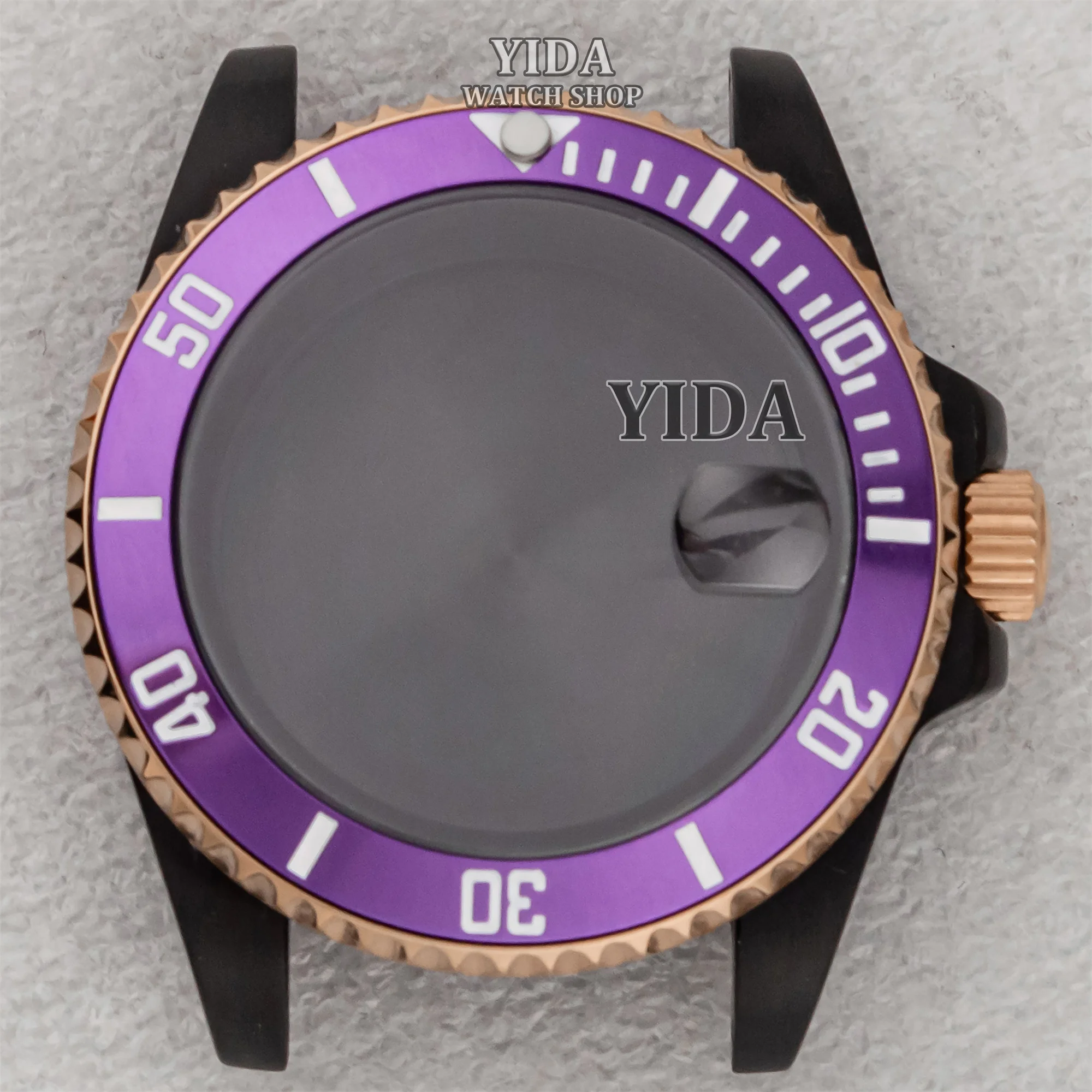 

40mm NH35 Case Plating Black Watch Case 10ATM Waterproof Sapphire Glass Case for SUB GMT NH35 NH36 Mechanical Movement Accessory