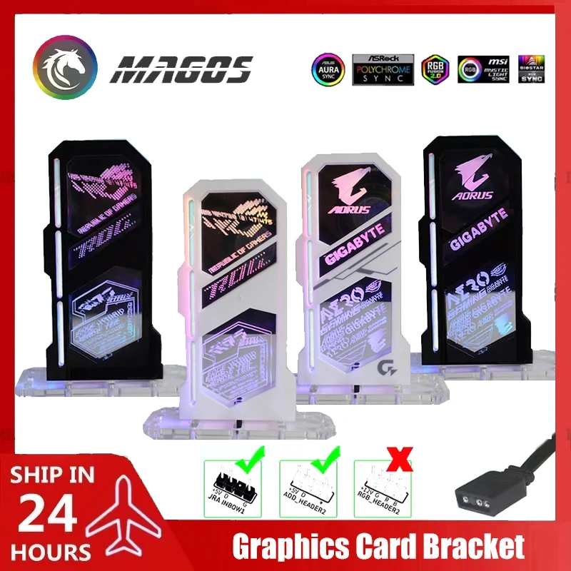 

Защитная пленка для зеркального графического процессора ARGB 5 В, поддержка видеокарты, дизайн аниме и брендовых узоров, новое поступление, черный/белый