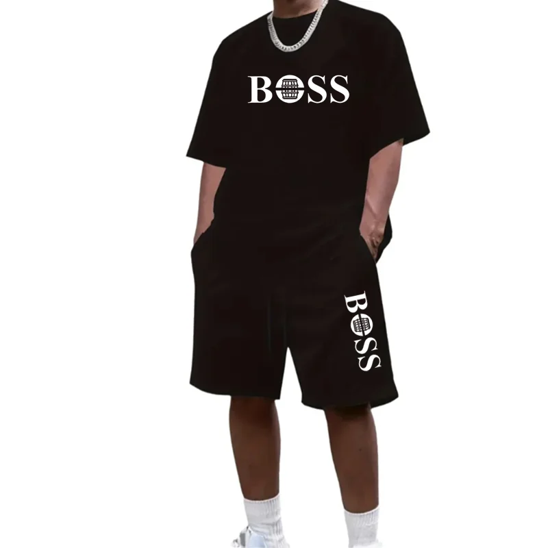 

Men's two-piece sportswear short-sleeved T-shirt and pants set running and fitness sportswear summer 2026 big discount