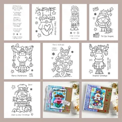 Moose Christmas Snowman Greetings stamps and die 2024 new arrivals Metal Cutting dies DIY Scrapbooking Cards Handmade Template