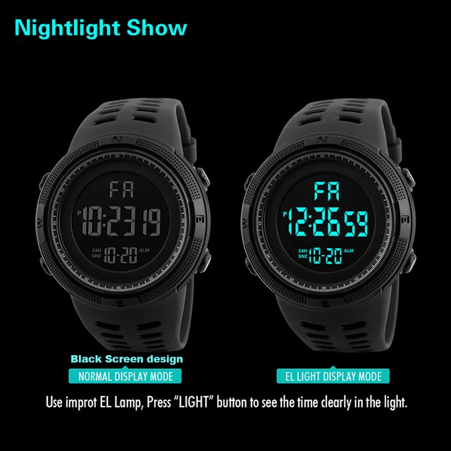 Electronic Watch For Mens Military Sports Watches Luminous Multifunction LED Digital Wristwatch for man kids Boy Student Teen 6 Electronic Watch For Mens Military Sports Watches Luminous Multifunction LED Digital Wristwatch for man kids Boy Student Teen 6