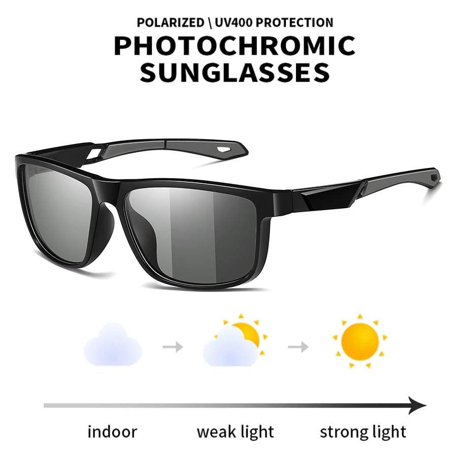 Photochromic Polarized Sports Vintage Sunglasses Men Women Fishing Cycling Driving Mountaineering Chameleon Sun Glasses image 2