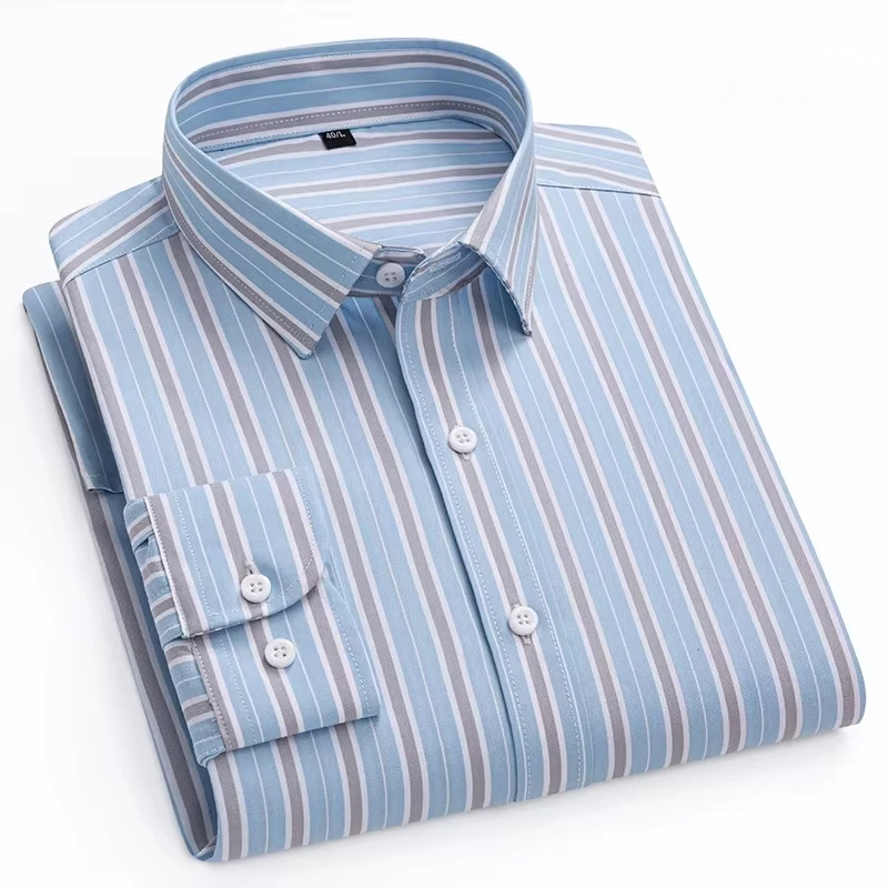 New in shirt hight quality 100%cotton thin long-sleeve shirts for men slim fit casual shirt soft plaid striped elegants clothes
