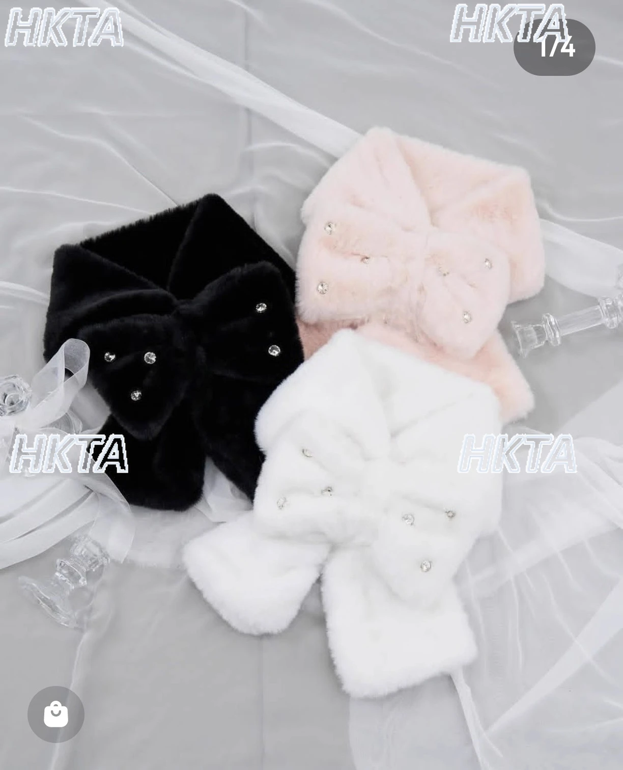 Japanese Style Cute Soft Bow Scarf Women 2025 Autumn Winter New Sweet Girl Student Daughter Scarf Thickened Warm Fluffy Scarves