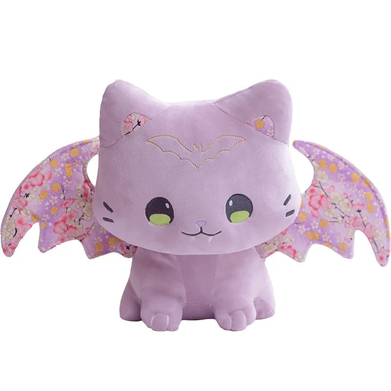 

40cm Cute Cat Plush Toy Oriental Cherry Soft Stuffed Animal Creative Bat Wing Cat Doll Kids Birthday Gift Children Girl Toys