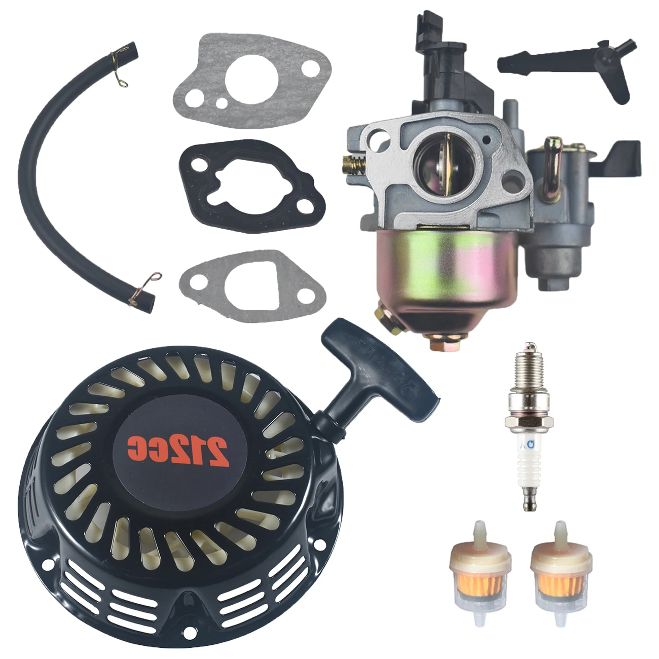 sthus Pull Recoil Starter Carburetor Carb Kit For Predator 212cc 196cc 6.5HP Baja Massimo MB165 MB200 Mini Bike