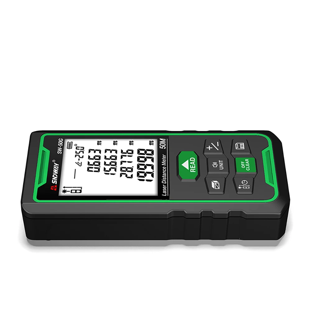 SNDWAY SW-50G/70G/ 100G Laser distance meter Digital range finder 100m 70m 50m Rangefinder Trena lazer Green light measurement