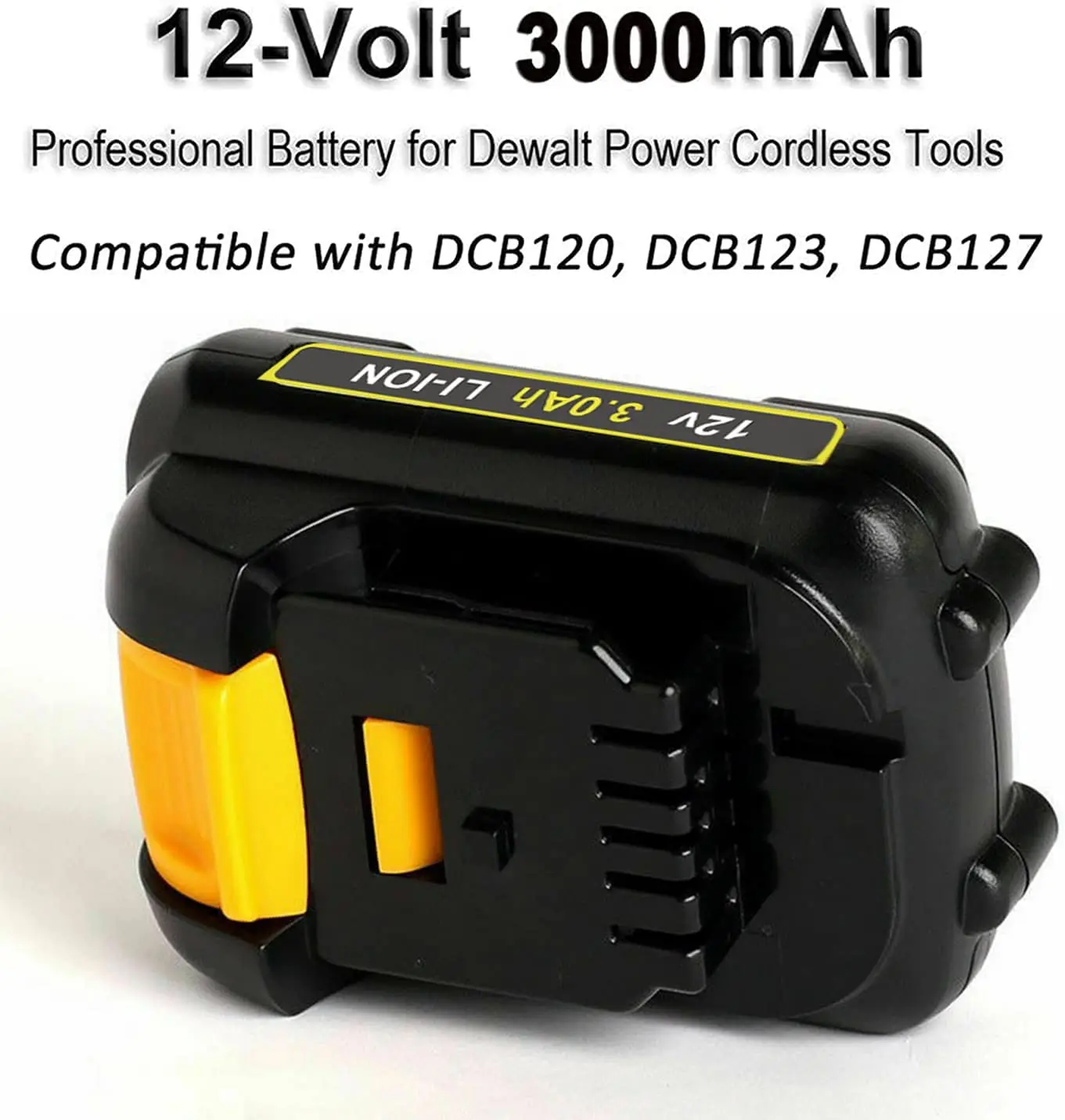 Imagem -03 - Bateria de Lítio Compatível com Dewalt Baterias de Ferramentas Elétricas 3000mah 12v Dcb120 Dcb123 Dcb127 Dcb122 Dcb124 Dcb121