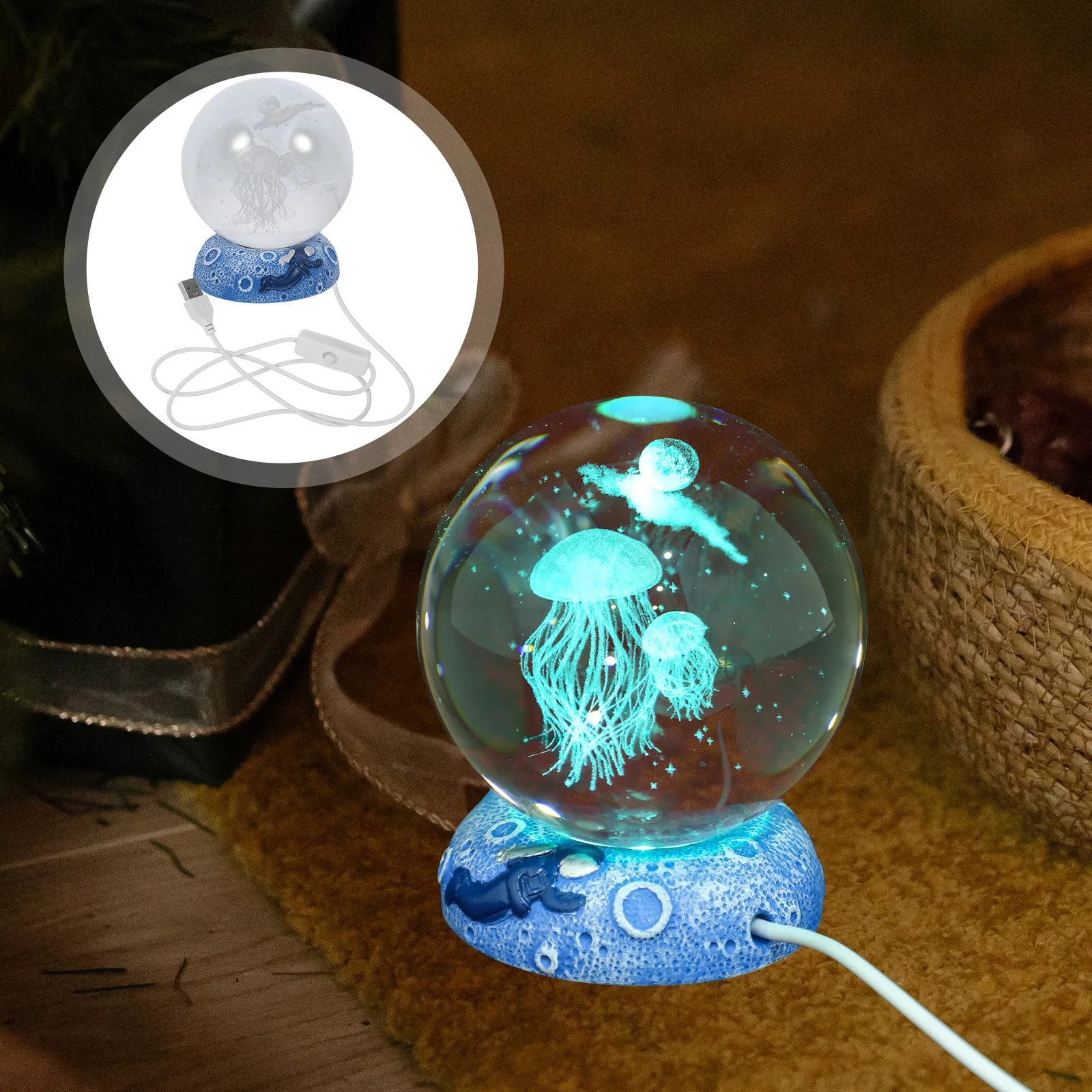 

Decorative Balls 3D Crystal Night Light Decoration Nightlight Base Child Crystals