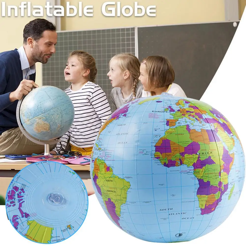 Aufblasbarer Globus, Strandball, Spielzeug, 12/16 Zoll Karte, pädagogischer Geographie-Lehrballon für Kinder und Erwachsene, kreatives Geschenk – Detail 14