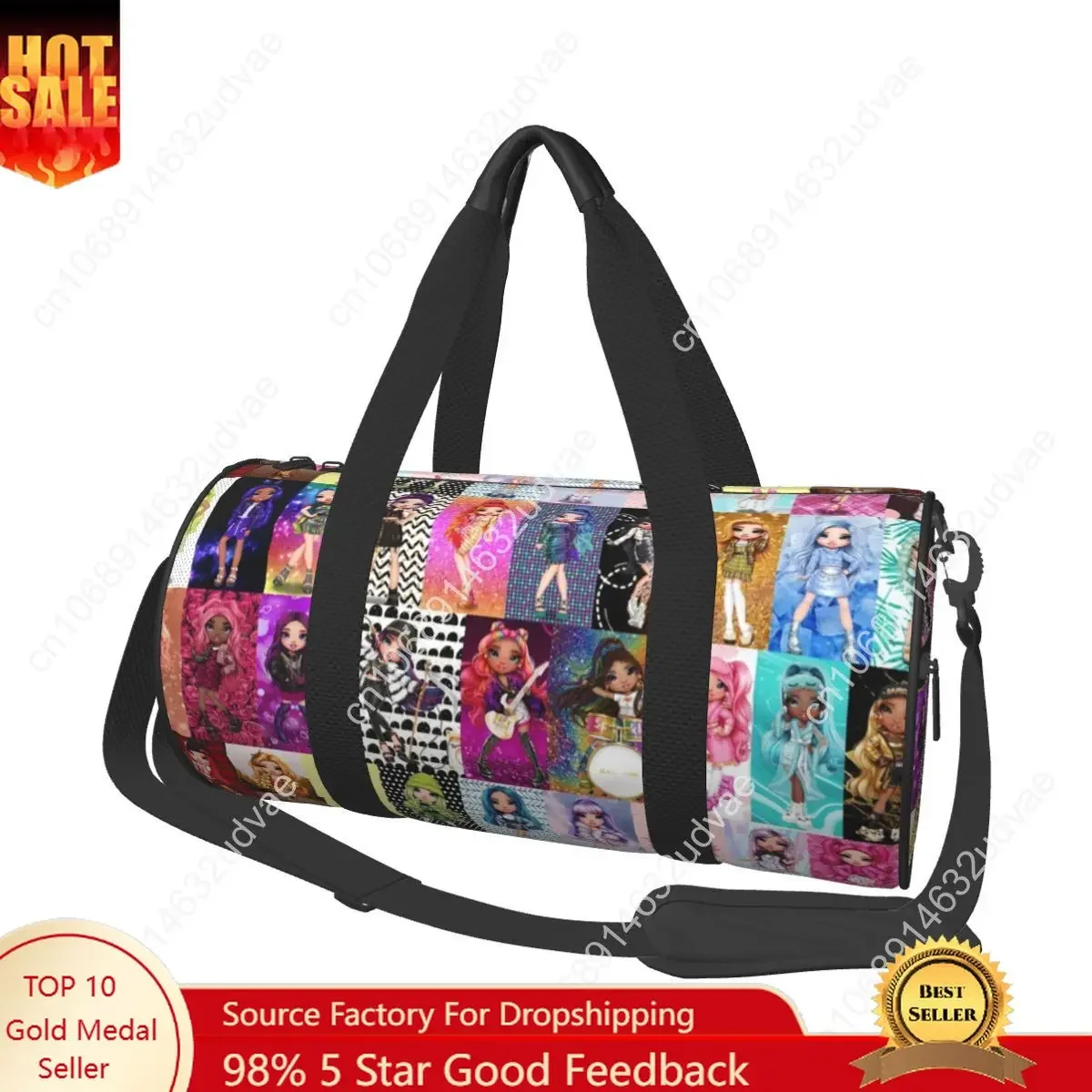 Tas Olahraga Rainbow High Tas Olahraga Tahan Air Anak Perempuan Kawaii Tas Tangan Desain Renang Besar Tas Kebugaran Baru untuk Pria Wanita