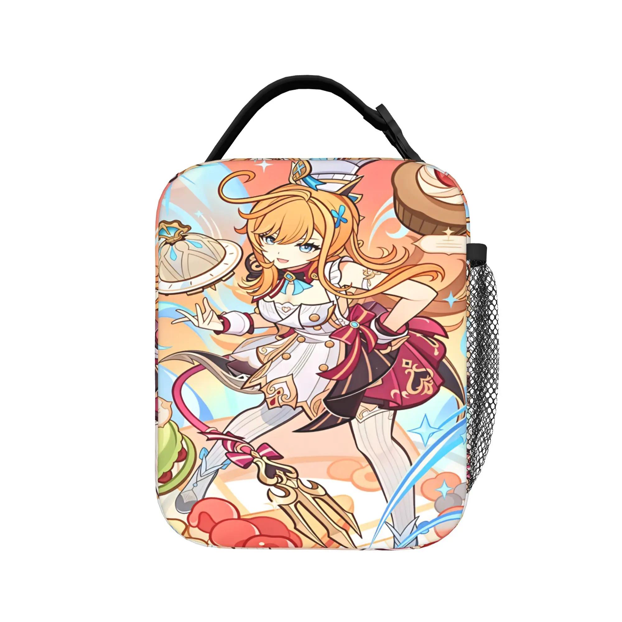 Genshin Impact Lunch Bag Game Character Convenient Lunch Box Women Travel Print Cooler Bag Casual Oxford Thermal Tote Handbags