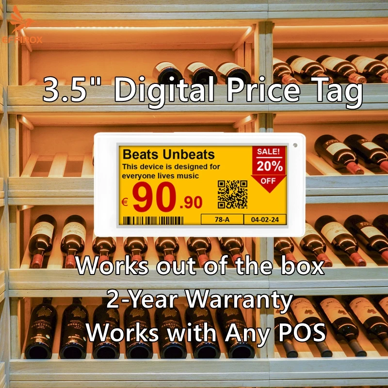 

3.5 inch 4 Color Electronic Price Labels Digital Price Tags Eink Epaper Electronic Shelf Labels for Stores and Supermarket