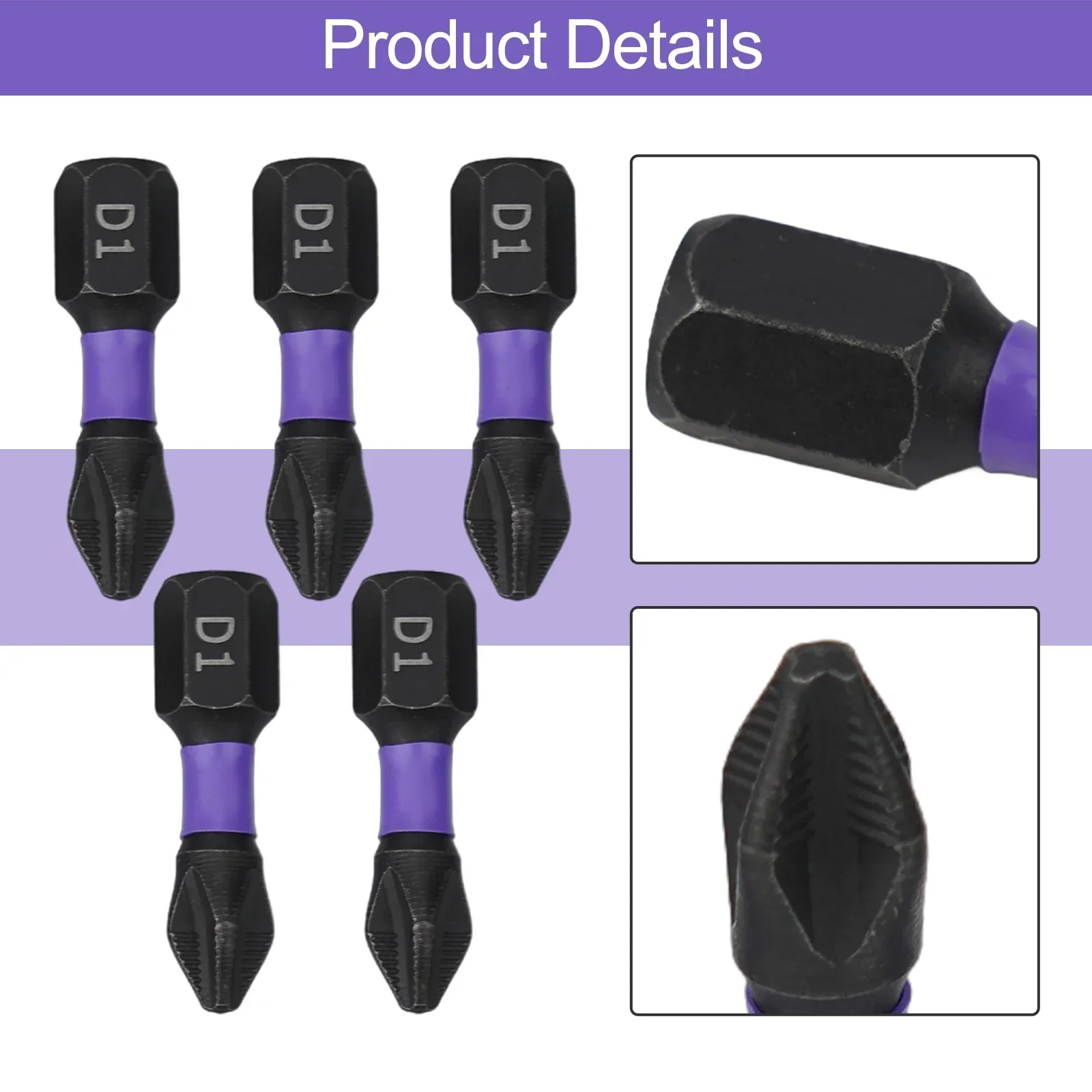 5PC Hexagonal Screwdriver Non-slip PH2 Magnetic Screwdriver  Batch Head Cross Screwdriver Hardness Drill Bit Hand Tools