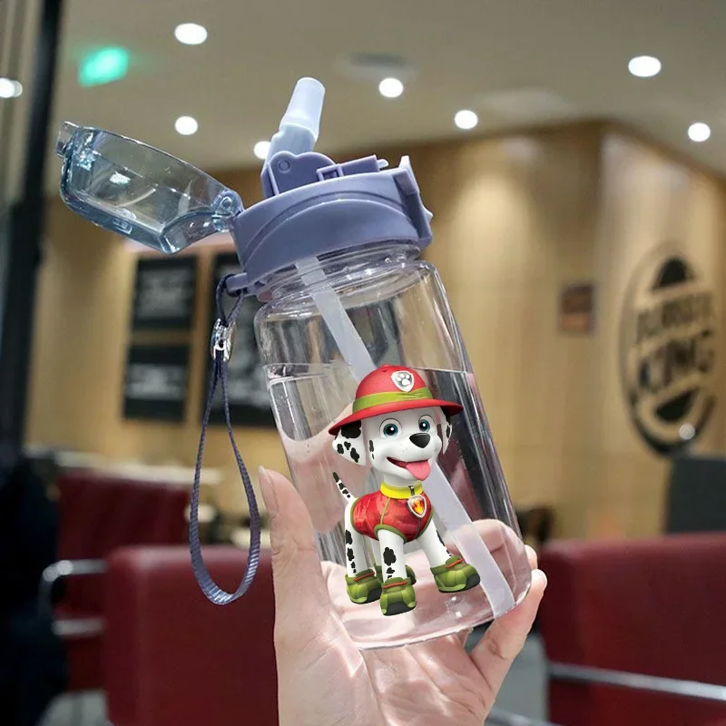 Paw Patrol Children's Water Sippy Cup 550ML Creative Cartoon Kids Cups with Straws Leakproof Water Bottles Outdoor Supplies