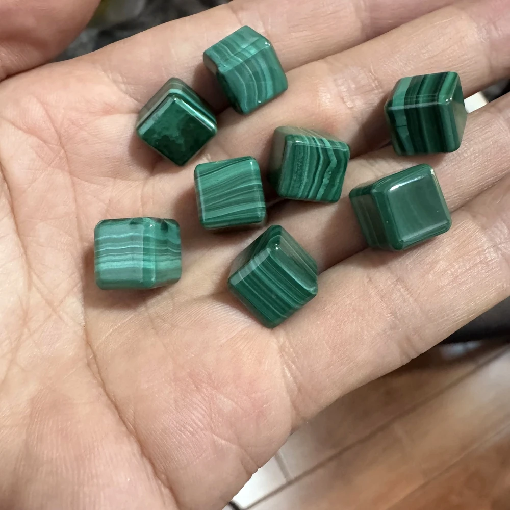 

Wholesale 10pcs/lot Genuine Malachite 10mm Cubes Beads Semi-Precious Gemstone Jewlery Loose Stone Natural