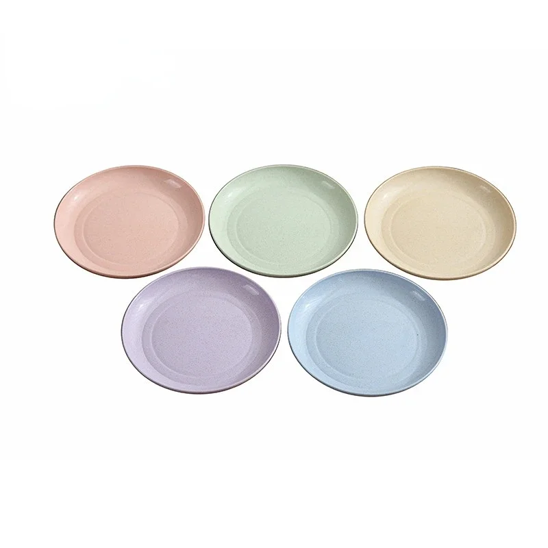 Wheat Straw Tableware Spit Bone Household Bone Dish Table Garbage Sorting Plate Fruit Snack Cake Dessert Plate