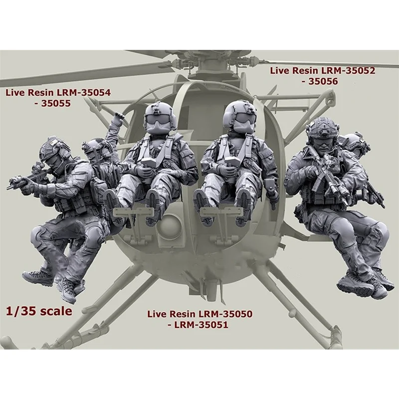 1/35 Resin Soldier model GK Modern military theme (9 people without aircraft) Unassembled and unpainted DIY kit 495