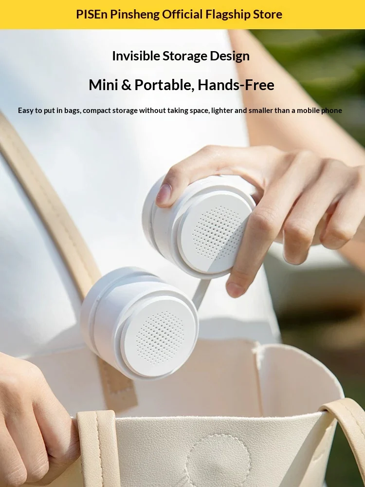 Pisen 26 New Style Hanging Neck Fan Third Gear Wind Power Hanging Neck Small Fan Ultra Quiet  Mini Portable Fuselage For Gifts
