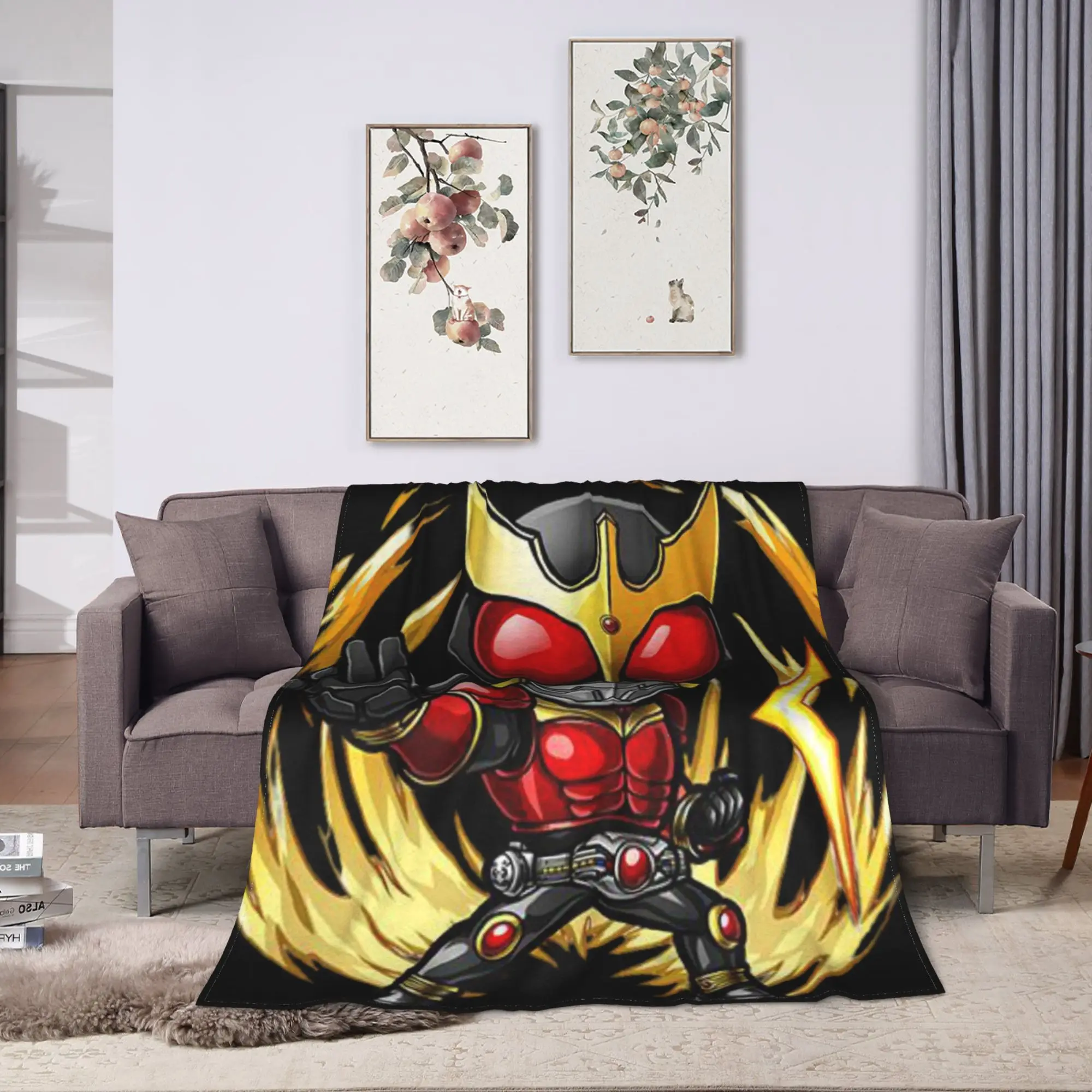 Kamen Rider Cartoon Blanket  Camping Flannel Throw Blanket For Home Decor Soft Custom Quality Bedspread Gift Idea