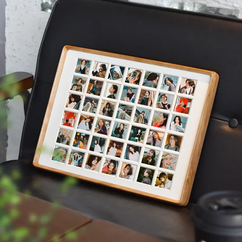 Solid Walnut Picture Frame G Style 12-Cube Gallery Wall Art Frame with Rounded Corners Wall-Mountable Gallery Frames Home Decor