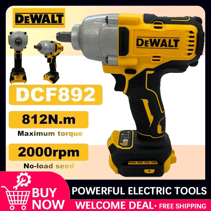 

Dewalt DCF892 812N.m Brushless Electric Wrench 1/2 Inch Cordless Impact Driver High Torque Three Speed Auto Repair Power Tool