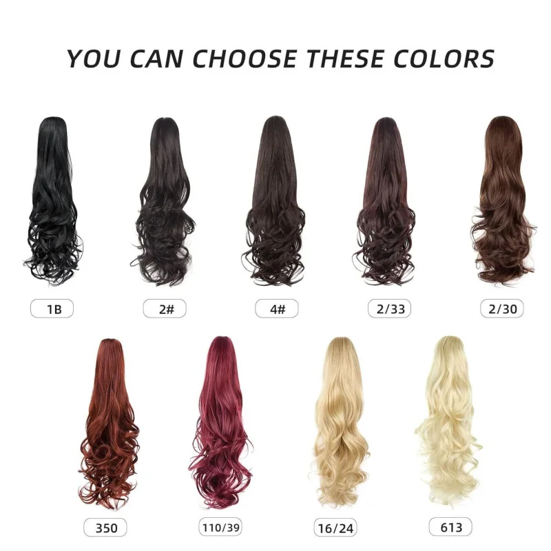 wigs claw clip ponytail high-temperature synthetic hair fluffy bow view 4