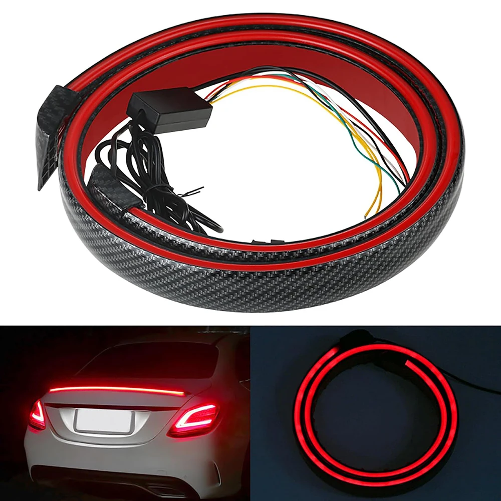 Universal LED Spoiler Rear Lip Kit with Brake Light with DRL Turn Signal Car Tail Light Strip for Car Trunk and Rear Windshield