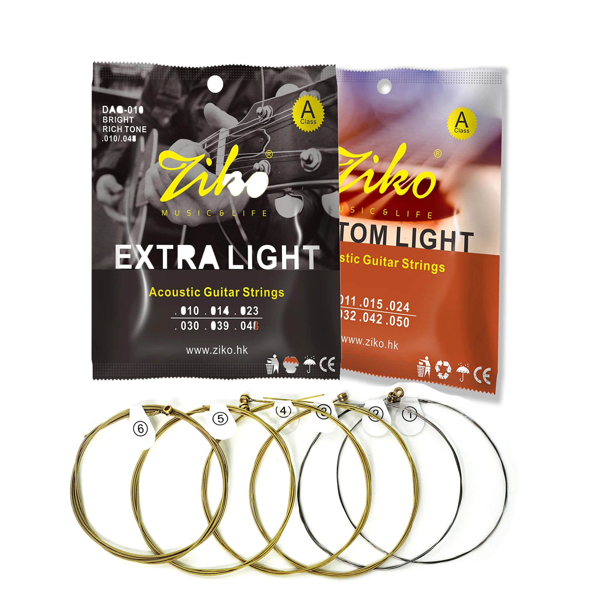 

ZIKO Guitar Strings Universal Acoustic Guitar String Brass Steel Core Strings High Quality Guitar Musical Instrument Accessories