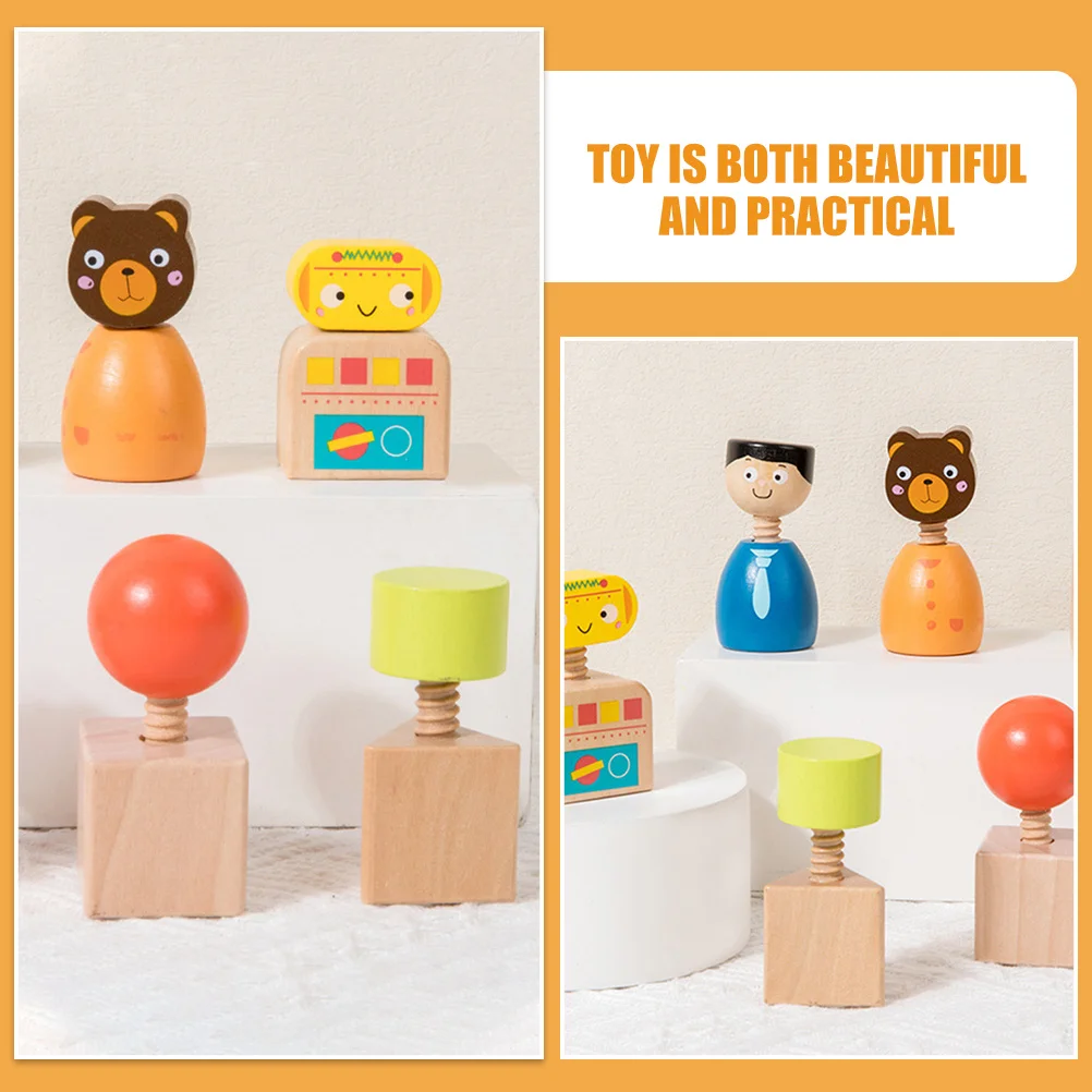 1 set di dadi a vite in legno assemblaggio educativo per bambini giocattolo apprendimento precoce abbinamento sensoriale interattivo e abilità di risoluzione dei problemi