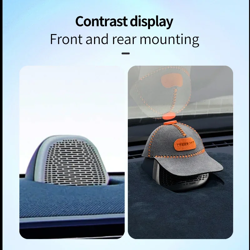 ل ZEEKR 007 أداة السيارة القرن قبعة الزخرفية تعديل الكانتارا الجلد المدبوغ اكسسوارات السيارات الداخلية #3