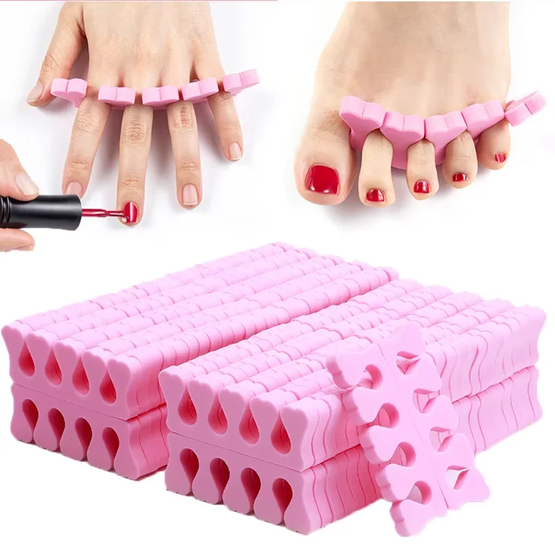 LINMANDA 2/100 Stück Schwamm-Zehennagel-Separator, weicher Zehennagel-Spreizer, Maniküre- und Pediküre-Werkzeug, geeignet für Nagelstudio oder Heimgebrauch