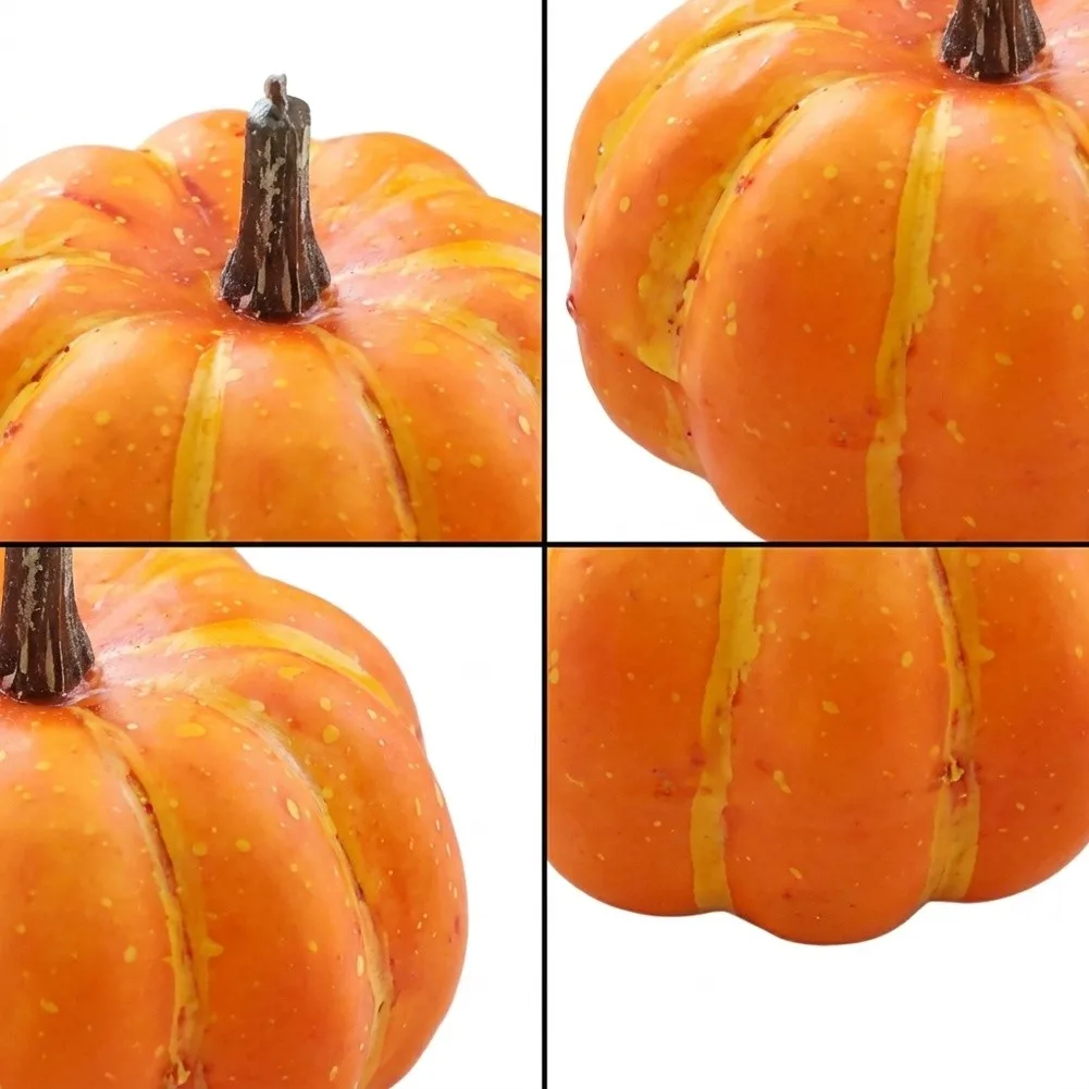 24 Pcs Realistic Foam For Mini Pumpkins 5. For 4x4.2cm Mixed Color Artificial Faux Vegetables For Autumn Harvest Table