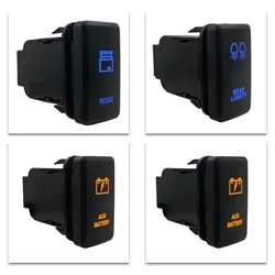 Custom Push Button Switch Amber Blue Light 12V Light Battery Switch For Toyota Landcruiser Hilux Tundra Tacoma Fortuner 4Runner