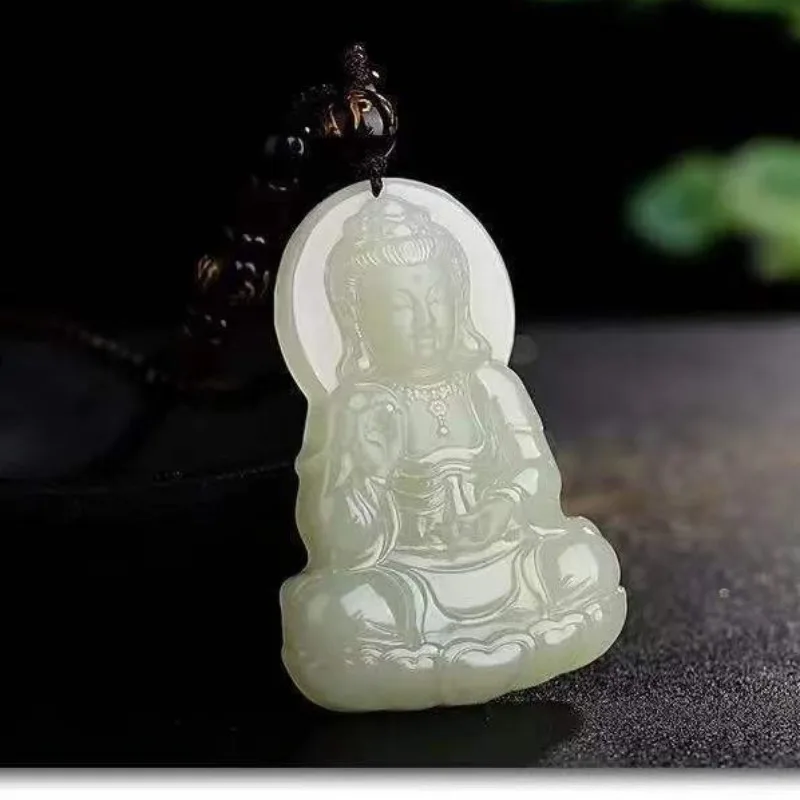 Jade Guanyin Pendant Pendant Boutique Guanyin Bodhisattva Men's Patron Saint Pendant