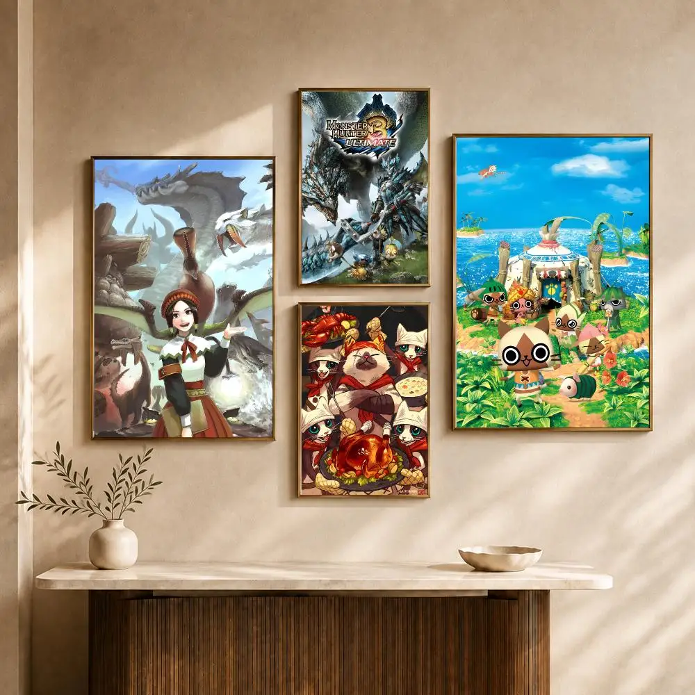 Game Monster Hunter Wilds Action RPG Dragon Poster HD Wall Decor Apartment Dorm Office Cafe Bedroom Home Gift