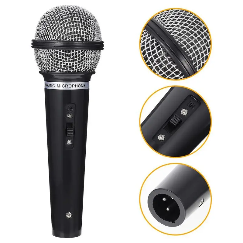 Microphone Kids Prop Fake Play Pretend Costume Mic Plastic Karaoke Props Childrens Cosplay Toddler Wireless News Reporter