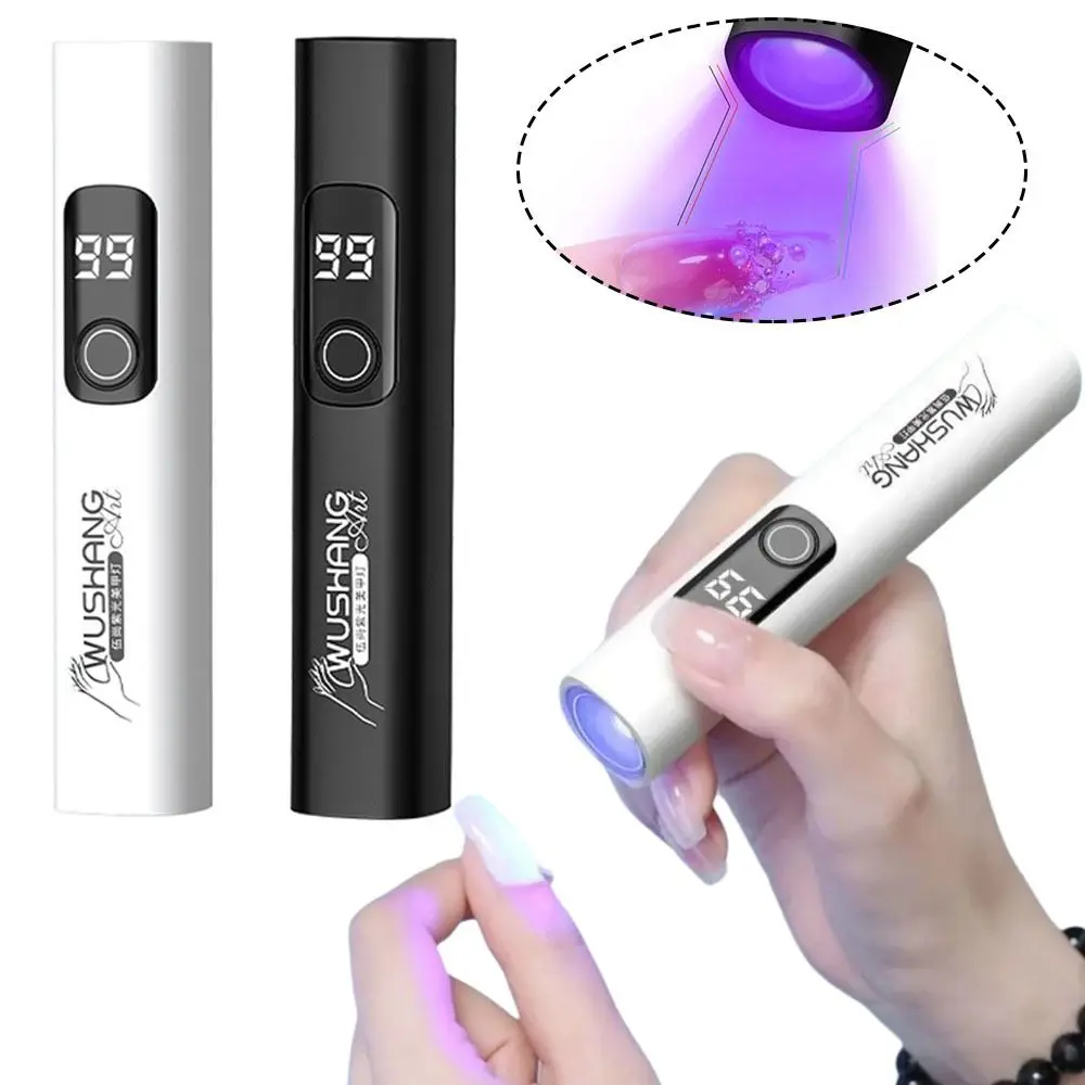 Mini UV Pen-Style Nail Dryer with LED Display Handheld UV Light Fast Curing Gel Nails Gel Polish Drying Lamp Nail Art Tools