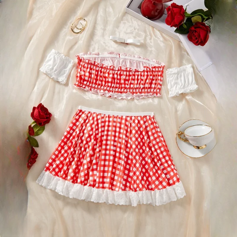 Toucheart 4-Piece Set Sexy Temptation Erotic Lingerie Passionate Uniform Maid Outfit Women Roleplay Sex Cosplay Sexy Underwear