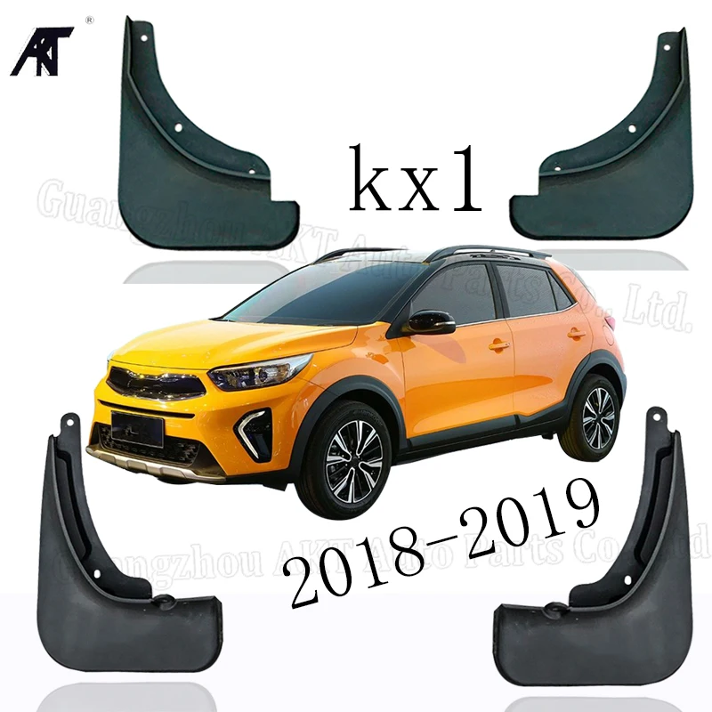 Black Front &Rear Mud Fender Flaps Splash Guard Mudflaps Mudguard Cover Trim FOR KIA KX1 Kia Stonic 2017 2018 2019 Mud Flap