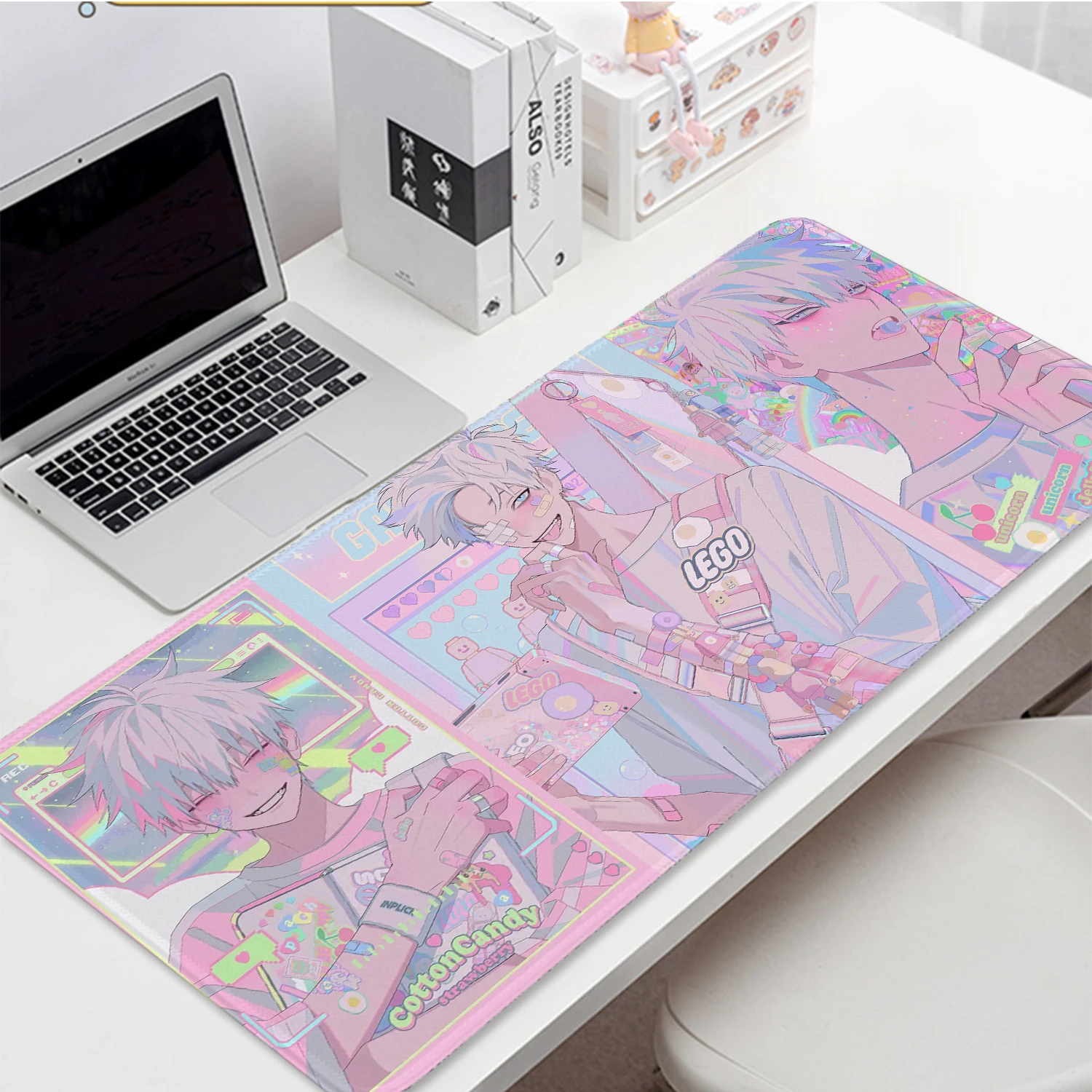 

Anime Pink Mouse Pad Link Click Lucas Charles Large Gaming Mouse Pad Big Game Mousepad Non-Slip Laptop Desk Mat