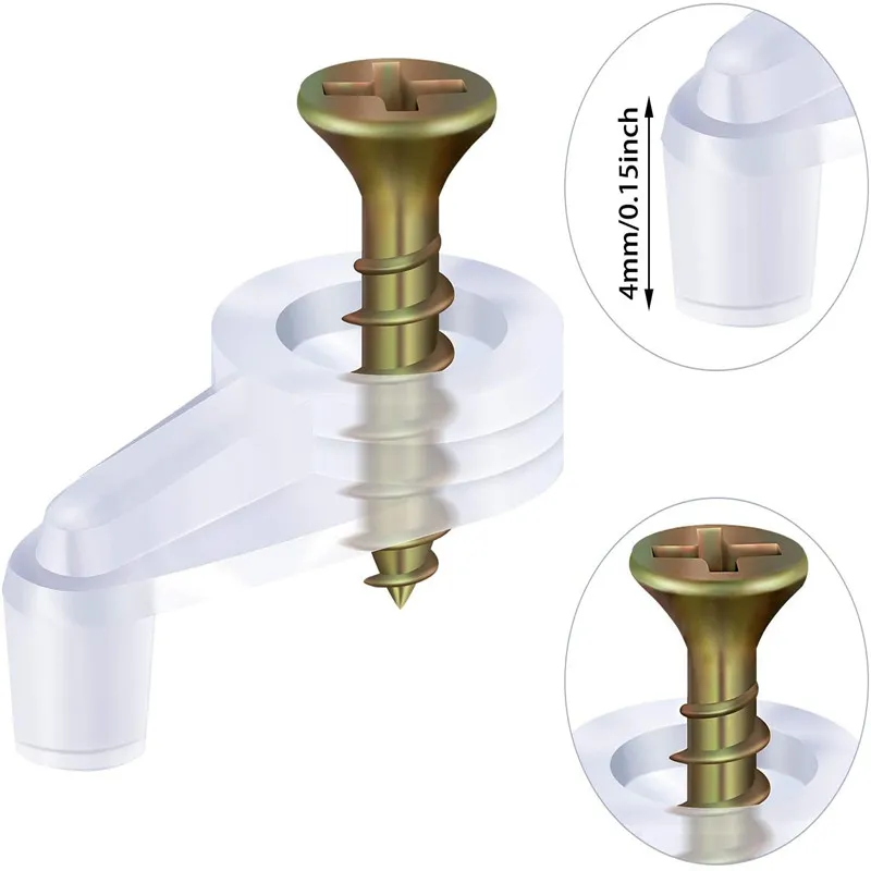 Transparent Wardrobe Mirror Glass Door Clips Plastic Glass Panel Retainer Clips Plastic Kitchen Cabinets Bathroom Mirrors Home