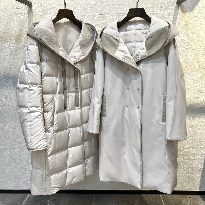 ملابس نسائية لعام 2025 سترة فضفاضة ذات قلنسوة قابلة للعكس من الفرو لخريف وشتاء جديد 1104 #2