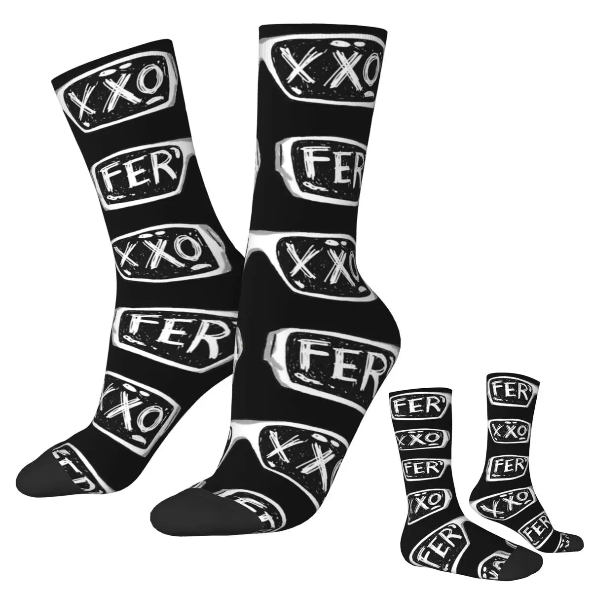 

Очки Ferxxo - классические носки с логотипом Feid, впитывающие пот чулки в стиле Харадзюку, всесезонные длинные носки, аксессуары