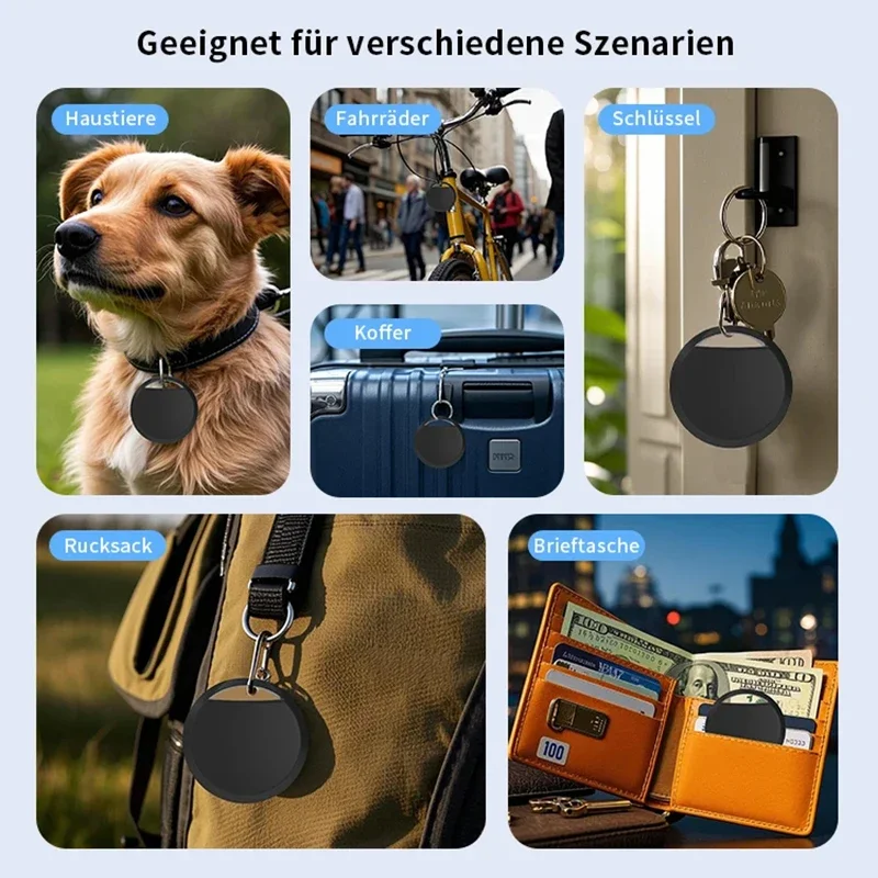 Localizador inteligente GPS con etiqueta, localizador Bluetooth, dispositivo antipérdida, llaves, localizador de mascotas, ancianos y niños, funciona con Android, Google Find My