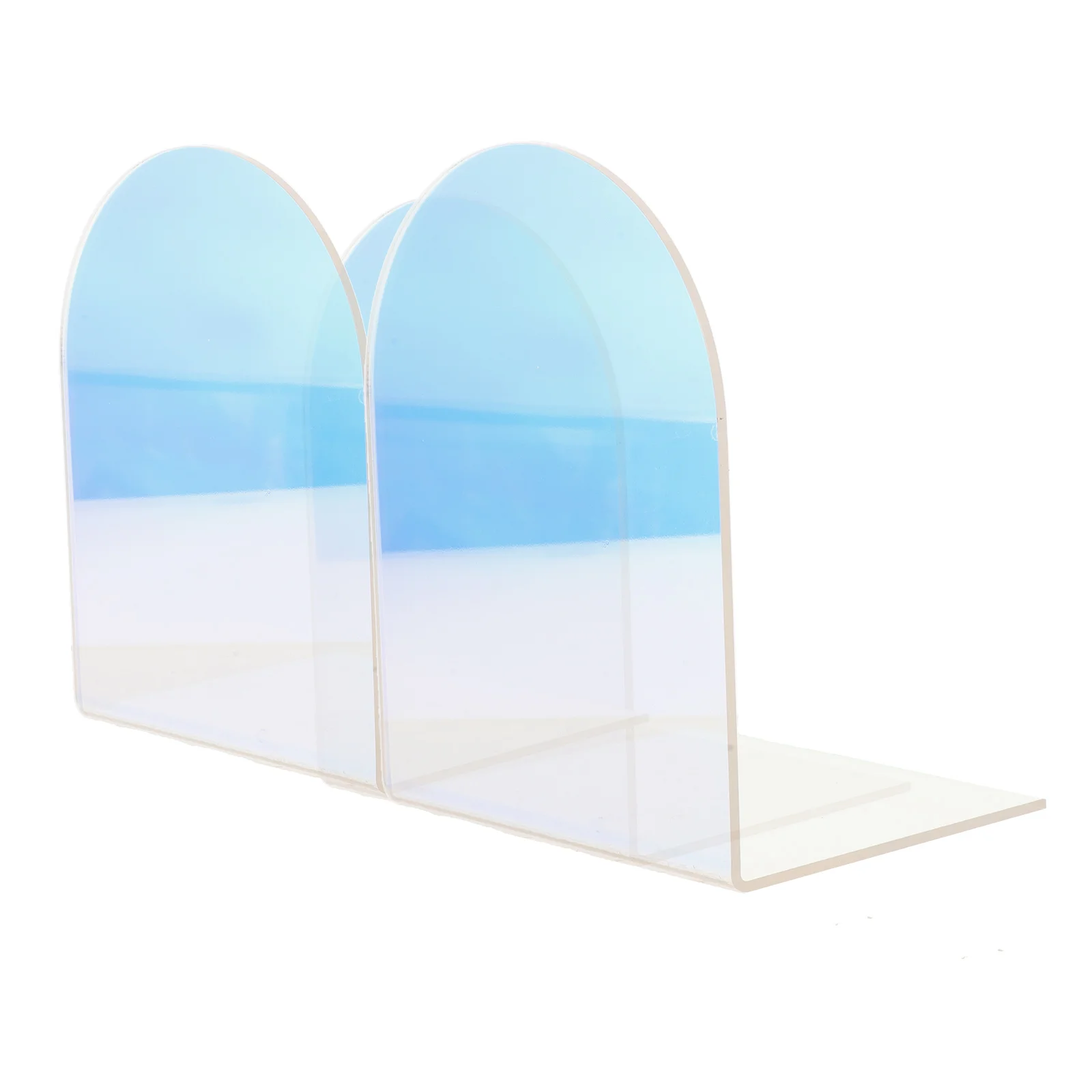 

1 Pair L-Shaped Acrylic Ends Sturdy Decorative Bookend Strong Load-Bearing Study Book Organizer Office Desktop Book Holder For