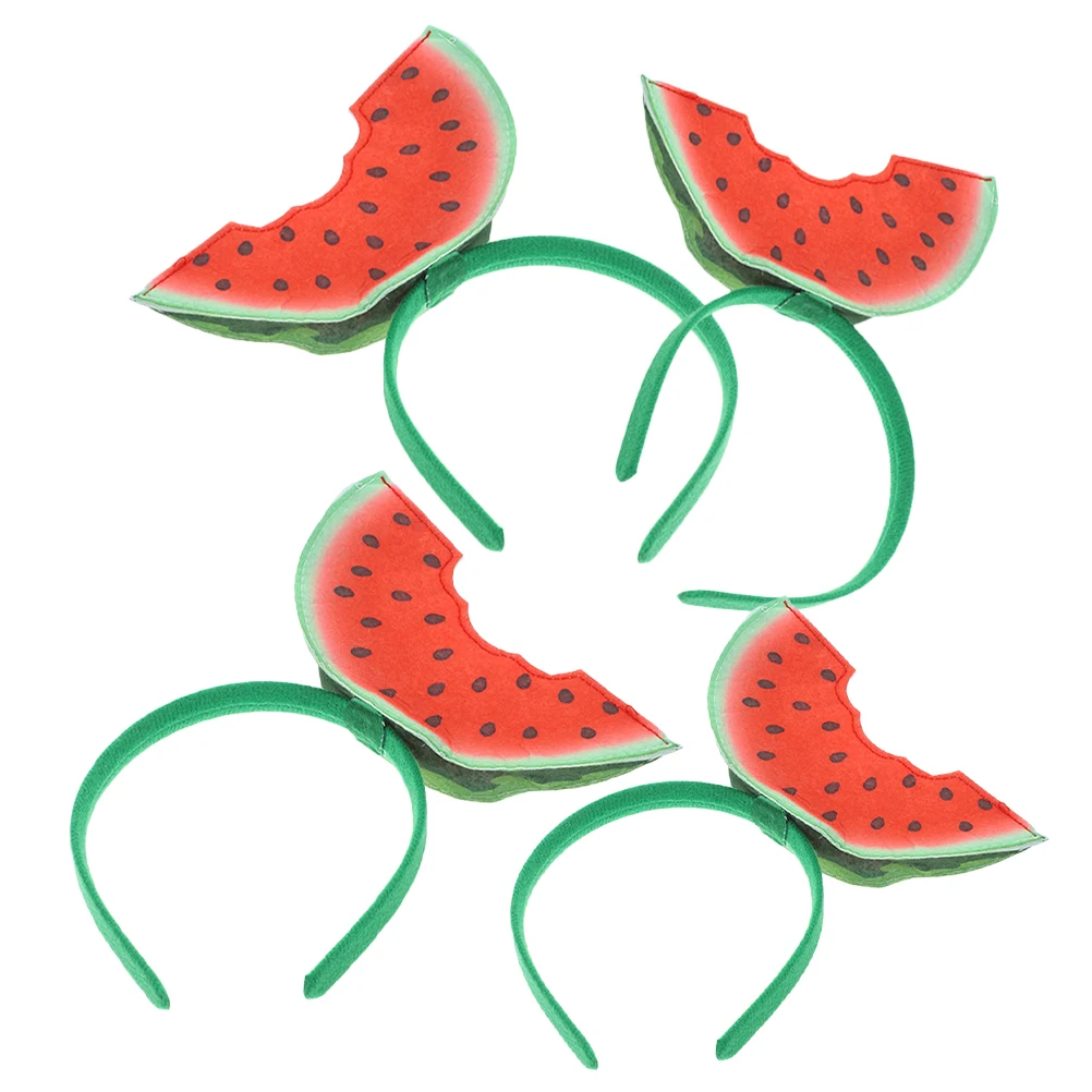 

4Pcs Watermelon Headband Hair Accessories Women Girls 3D Design Cute Red Fashion Comfortable Material Fruit Headpiece Party