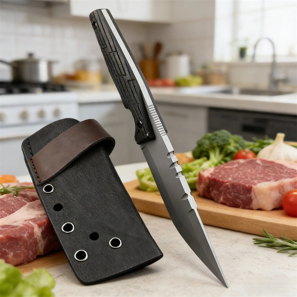 New House Kitchen Knife with Sheath 7Cr13Mov Blade and G10 Handle Everyday Household Knives Cutting Meat Fish Durable Knife view 5