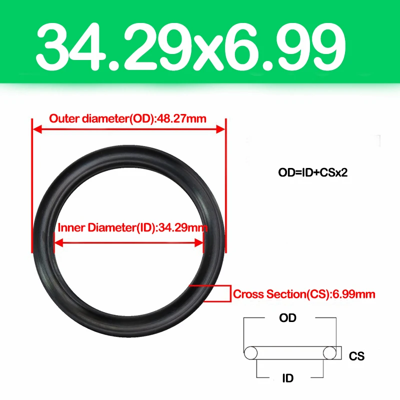 CS 6,99 mm schwarzer NBR-Ring, vier Lippen-Dichtungsringe, Nitrilkautschuk, Hydraulikzylinder, Kolben, Kolbenstangen. Innendurchmesser 34,3–658,88 mm – Detail 1