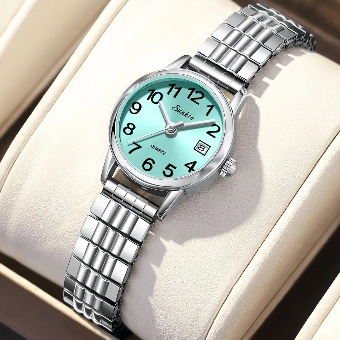 

SUNKTA Women's wristwatch Elegant Ultra Thin Fashion quartz ladies clock stainless steel Watch for Women gift Relogio Feminino